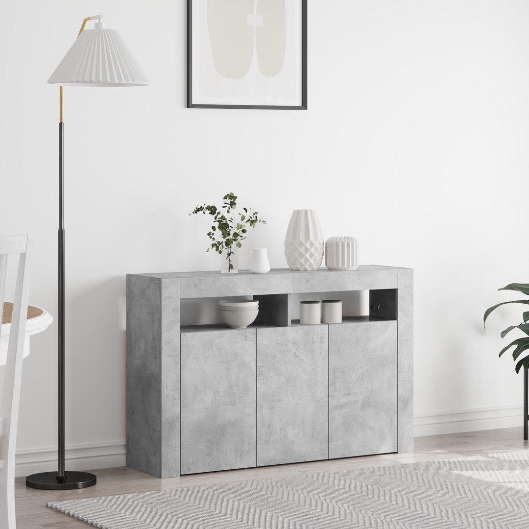 Sideboard Beton Grå 116 x 30 x 75 cm Konstrueret træ