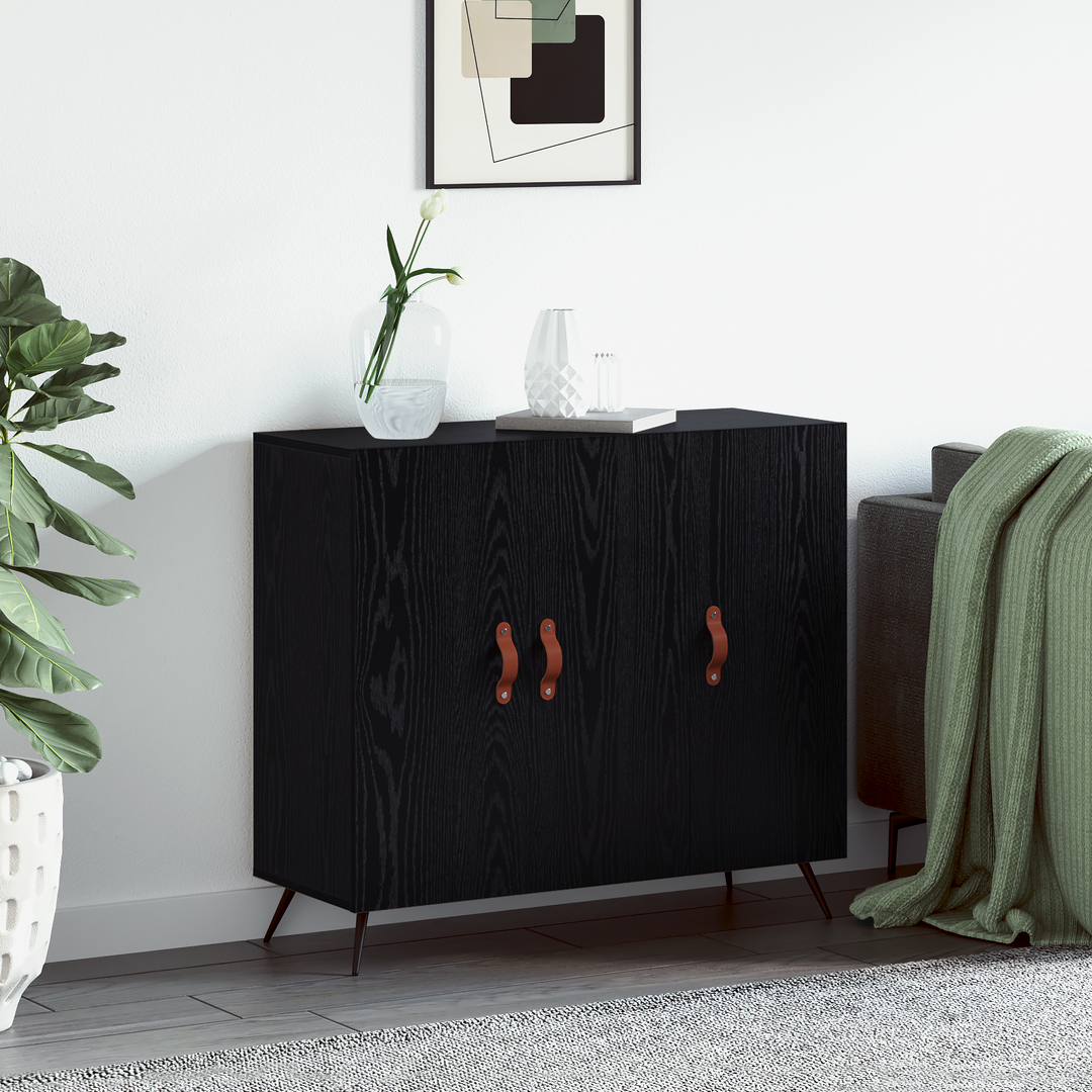 Sideboard Sort eg 89,5 x 34 x 80 cm Konstrueret træ