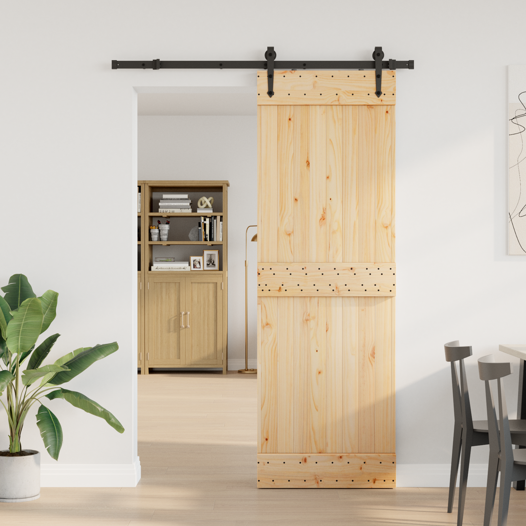 Skydedør NARVIK Naturfarvet og sort 70 x 210 cm (152,5 cm)