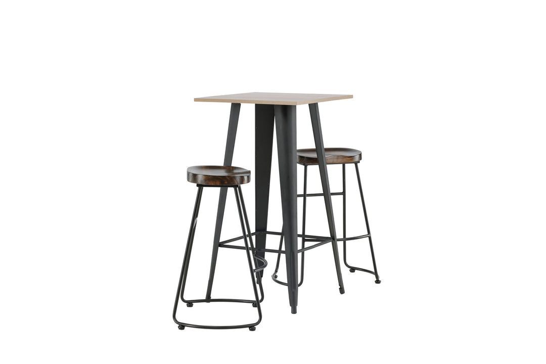 Venture Home Tempe Bar Table - Black / Nature MDF +Ozark Bar Chair - Zinklook / Dark Walnut Wood _2