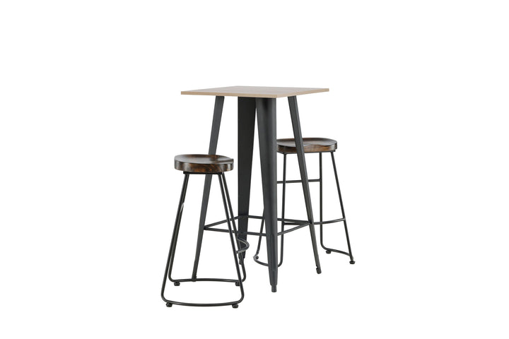 Venture Home Tempe Bar Table - Black / Nature MDF +Ozark Bar Chair - Zinklook / Dark Walnut Wood _2