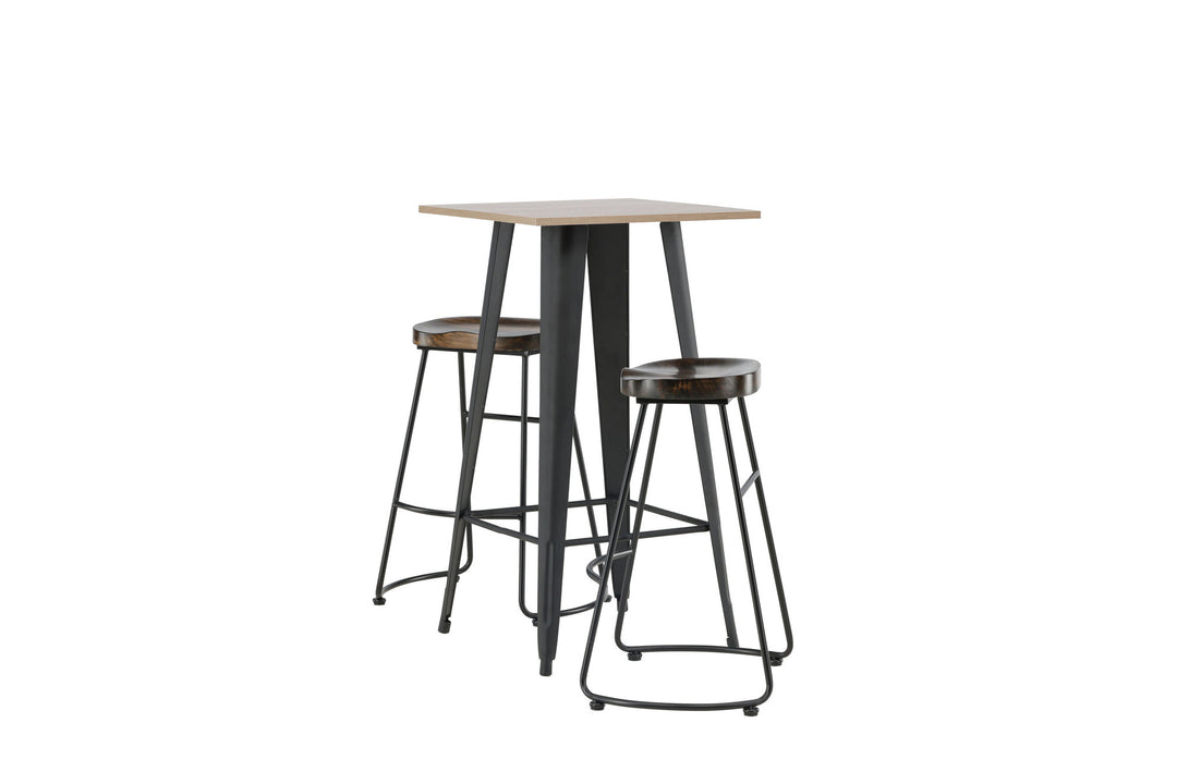Venture Home Tempe Bar Table - Black / Nature MDF +Ozark Bar Chair - Zinklook / Dark Walnut Wood _2