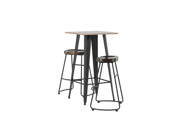Venture Home Tempe Bar Table - Black / Nature MDF +Ozark Bar Chair - Zinklook / Dark Walnut Wood _2