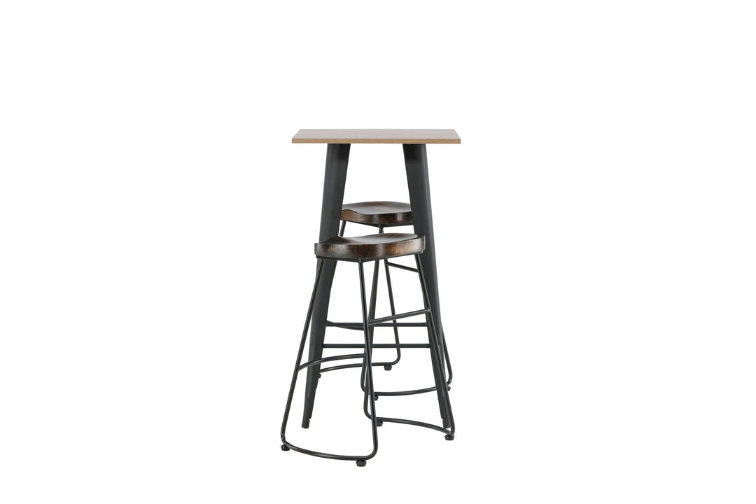 Venture Home Tempe Bar Table - Black / Nature MDF +Ozark Bar Chair - Zinklook / Dark Walnut Wood _2