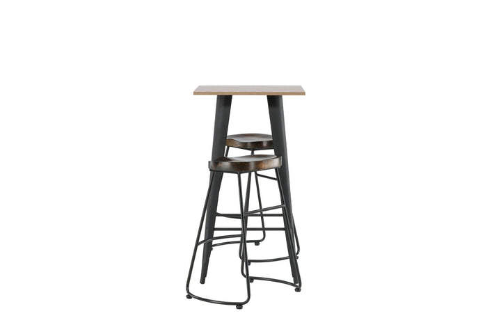 Venture Home Tempe Bar Table - Black / Nature MDF +Ozark Bar Chair - Zinklook / Dark Walnut Wood _2