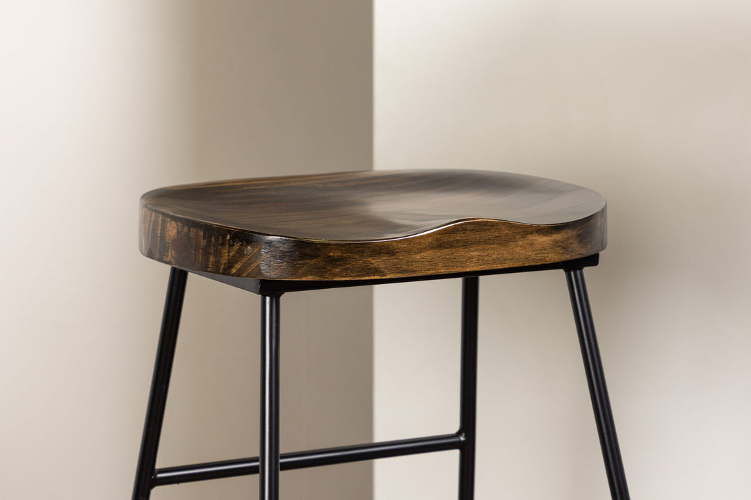 Venture Home Tempe Bar Table - Black / Nature MDF +Ozark Bar Chair - Zinklook / Dark Walnut Wood _2