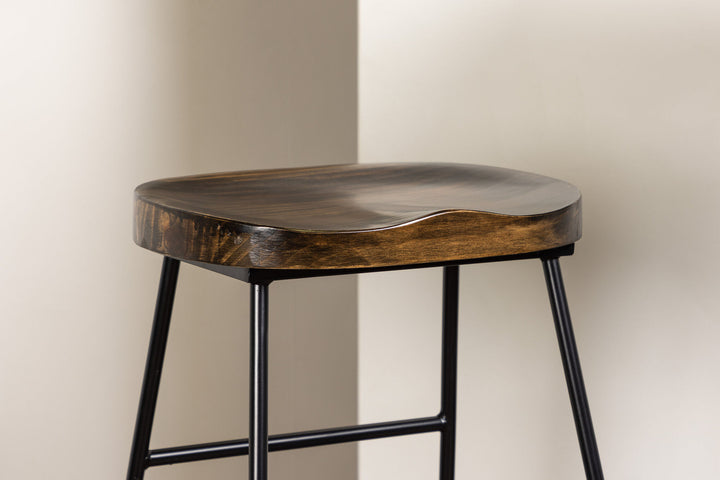 Venture Home Tempe Bar Table - Black / Nature MDF +Ozark Bar Chair - Zinklook / Dark Walnut Wood _2