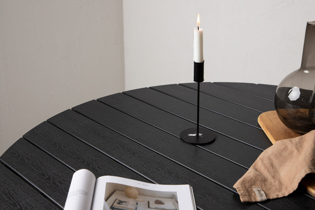 Venture Home Break - Dining Table Round- Black / Black - Alu / Aintwood - 120ø