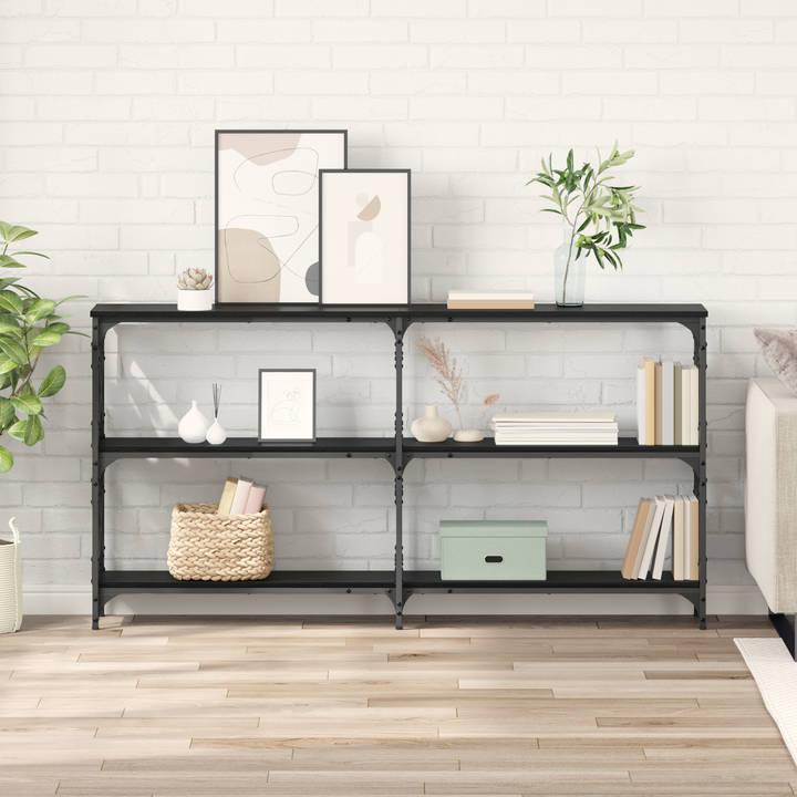 Konsolbord Sort eg 156 x 28 x 80,5 cm Konstrueret træ