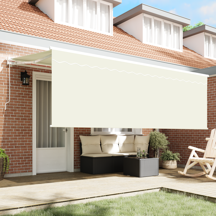 Utrækkelig Markise Creme 350 x 200 cm Polyester og Aluminium