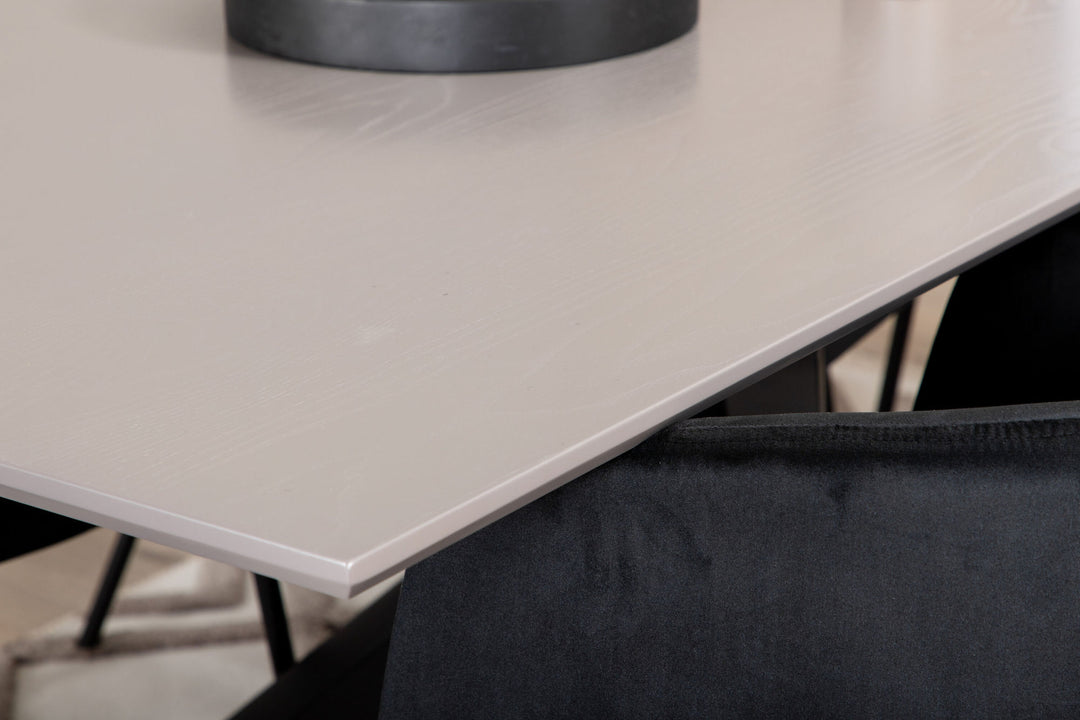Venture Home Piazza Dining Table , Black Grey Veneer+Berit Chair , Black Black Velvet_6