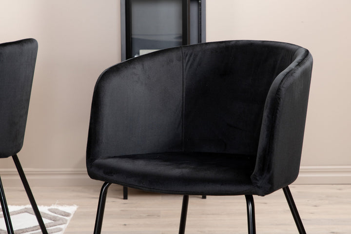 Venture Home Piazza Dining Table , Black Grey Veneer+Berit Chair , Black Black Velvet_6