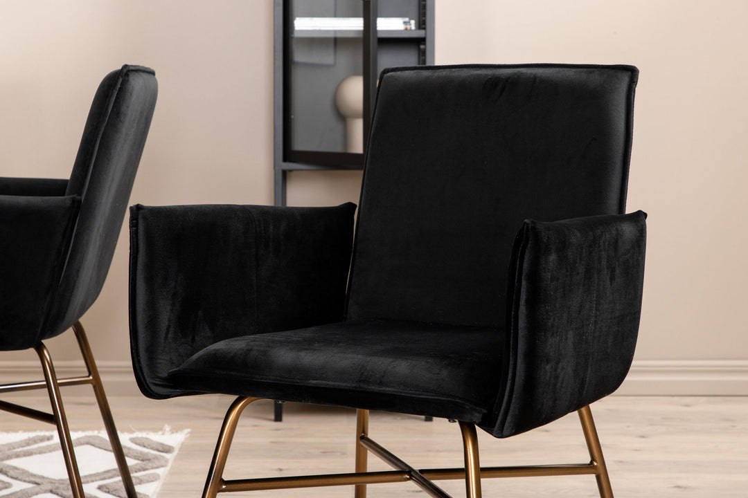 Venture Home Piazza Dining Table , Black Grey Veneer+Petra Chair , Distressed Copper Black Velvet_6