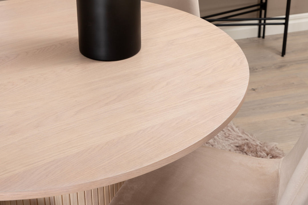 Venture Home Bianca Round Dining Table , White Wash Black Veneer+Polar Dining Chair, Black legs Beige Velvet (ers√§tter 19902,880)_4