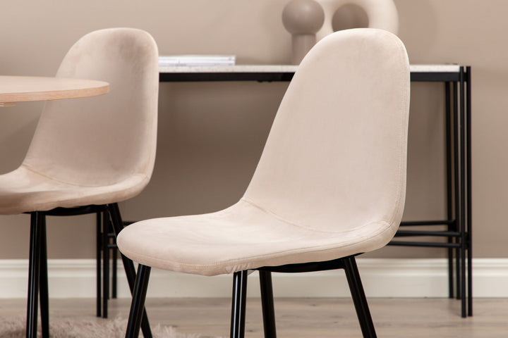 Venture Home Bianca Round Dining Table , White Wash Black Veneer+Polar Dining Chair, Black legs Beige Velvet (ers√§tter 19902,880)_4