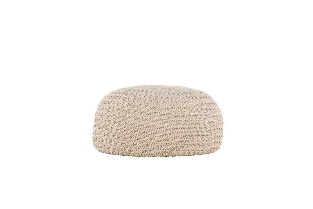 Venture Home Sam Round Pouf - ⌀60 / Beige