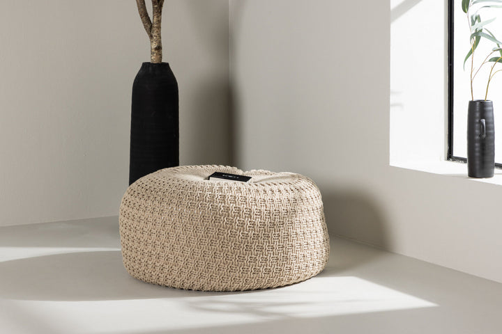 Venture Home Sam Round Pouf - ⌀60 / Beige