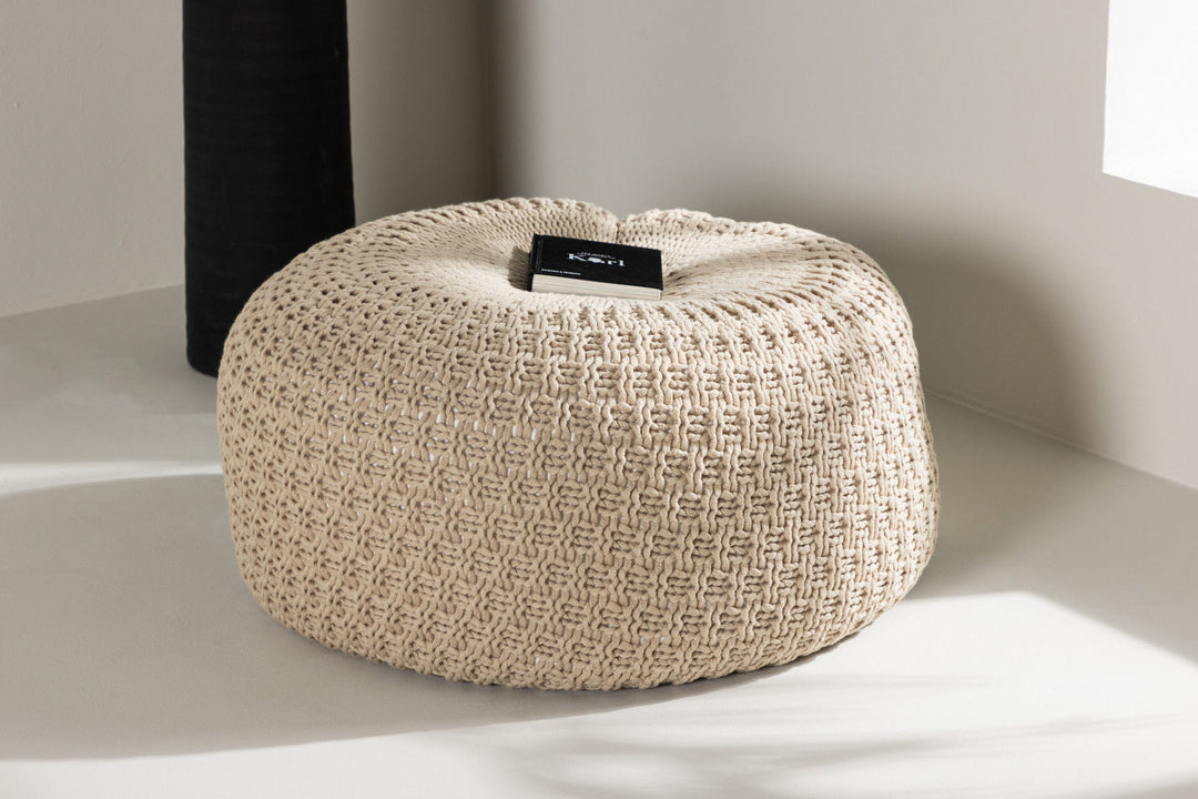 Venture Home Sam Round Pouf - ⌀60 / Beige