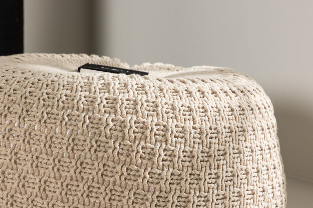 Venture Home Sam Round Pouf - ⌀60 / Beige