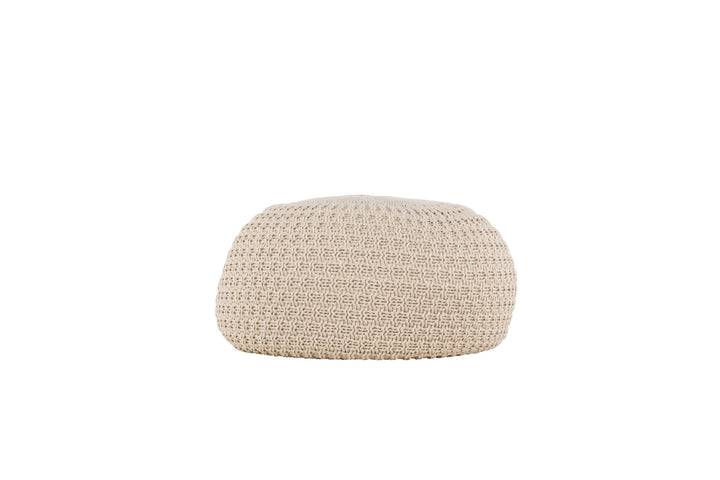 Venture Home Sam Round Pouf - ⌀45 / Beige