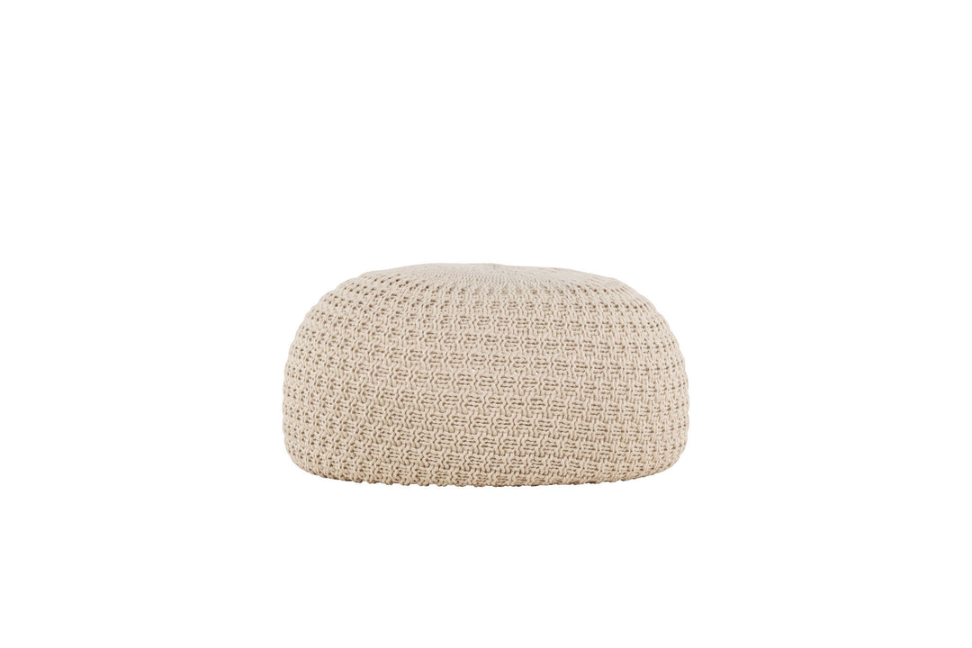 Venture Home Sam Round Pouf - ⌀45 / Beige