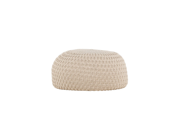 Venture Home Sam Round Pouf - ⌀45 / Beige