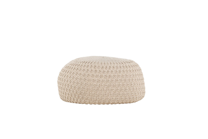 Venture Home Sam Round Pouf - ⌀45 / Beige