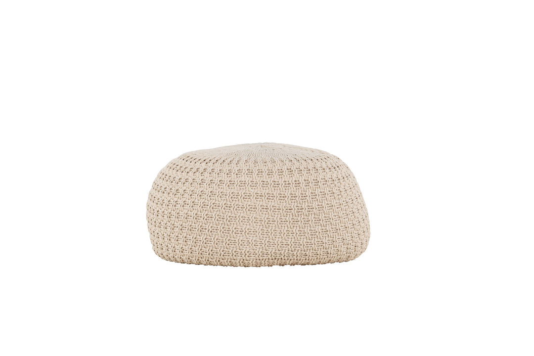 Venture Home Sam Round Pouf - ⌀45 / Beige