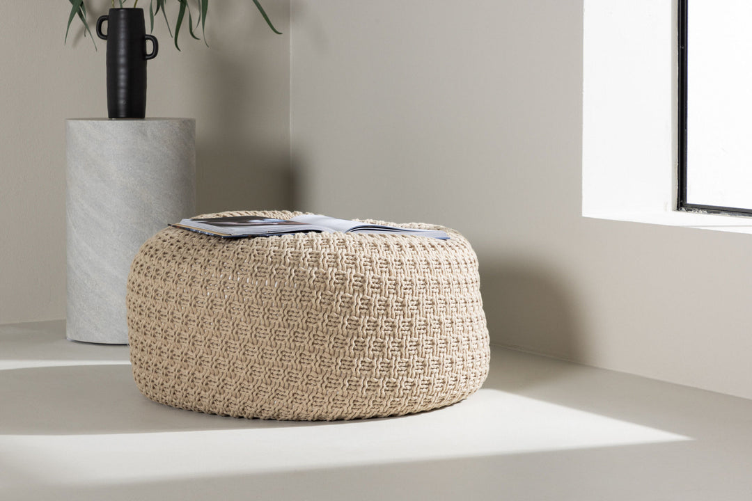 Venture Home Sam Round Pouf - ⌀45 / Beige