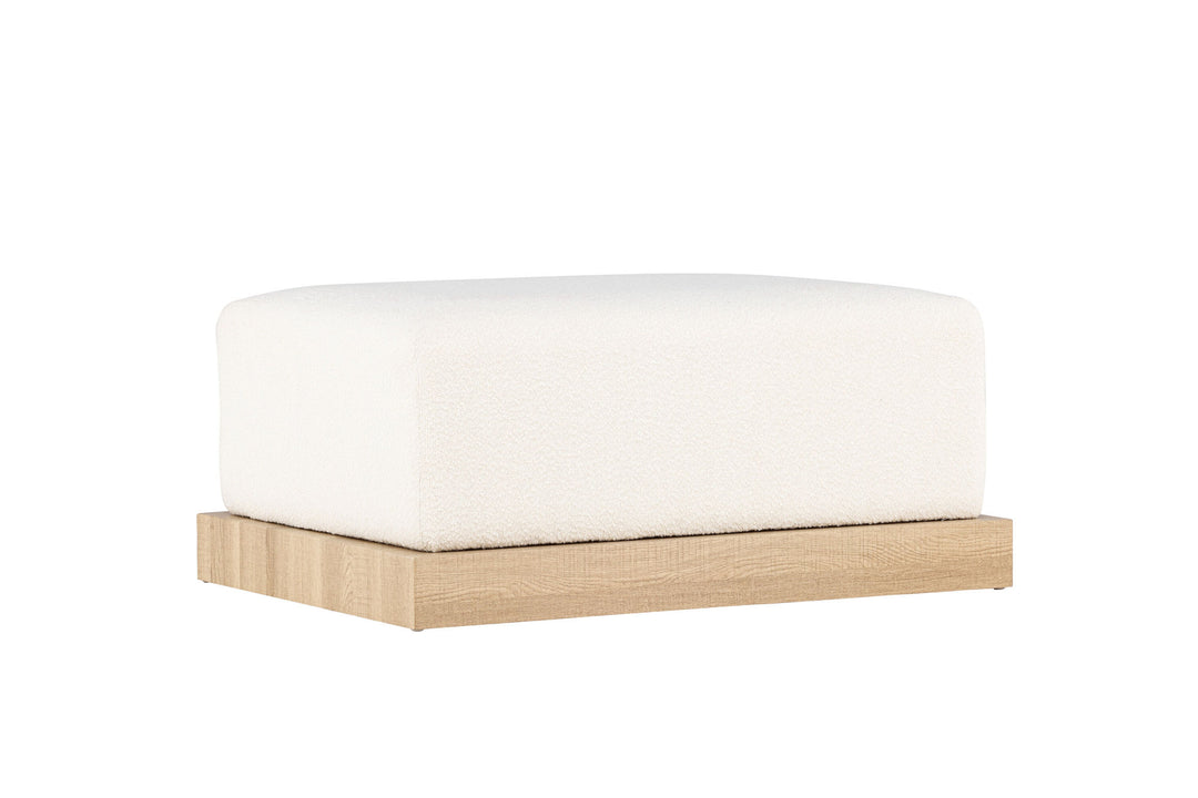 Venture Home Ivy Ottoman - Woodlook /  White boucle