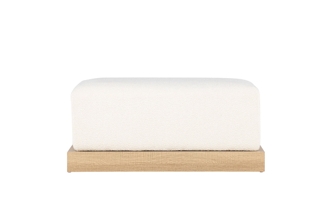 Venture Home Ivy Ottoman - Woodlook /  White boucle