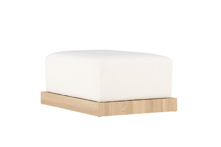 Venture Home Ivy Ottoman - Woodlook /  White boucle
