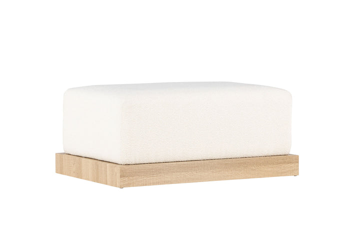 Venture Home Ivy Ottoman - Woodlook /  White boucle