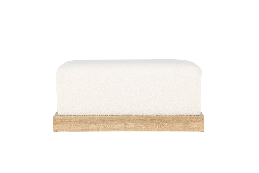 Venture Home Ivy Ottoman - Woodlook /  White boucle