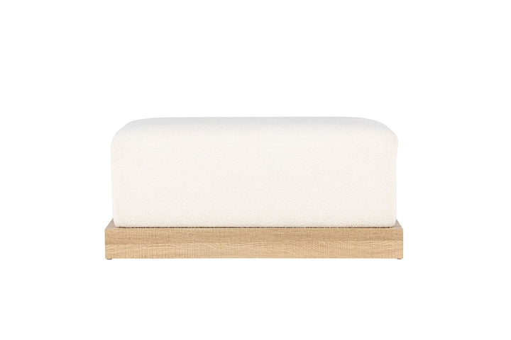 Venture Home Ivy Ottoman - Woodlook /  White boucle
