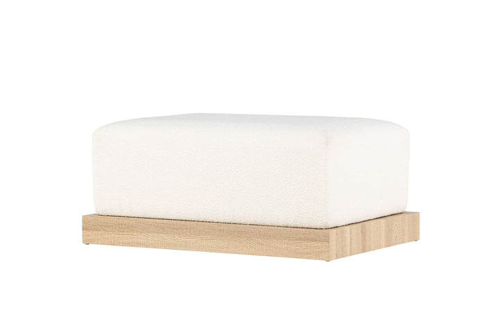Venture Home Ivy Ottoman - Woodlook /  White boucle