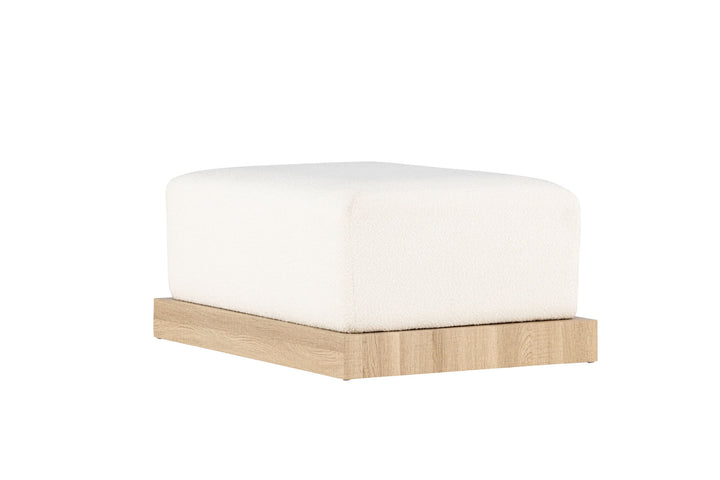 Venture Home Ivy Ottoman - Woodlook /  White boucle