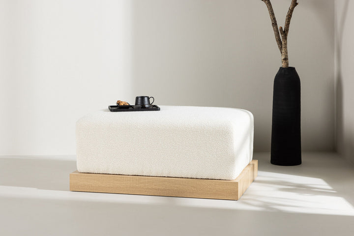 Venture Home Ivy Ottoman - Woodlook /  White boucle