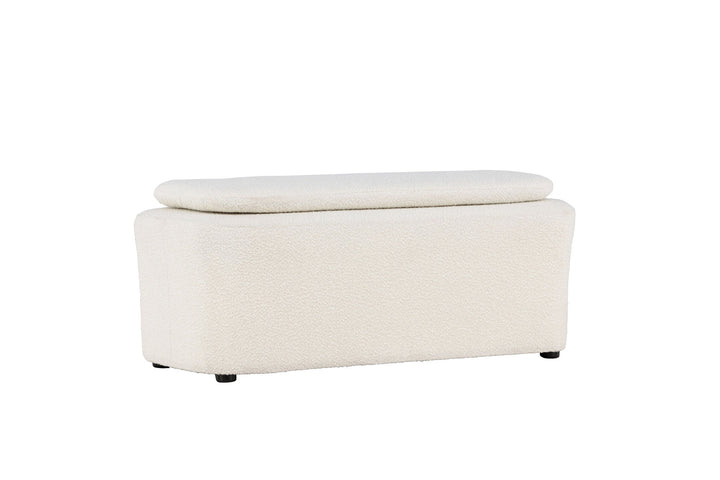 Venture Home Laurel  Ottoman - White boucle  /