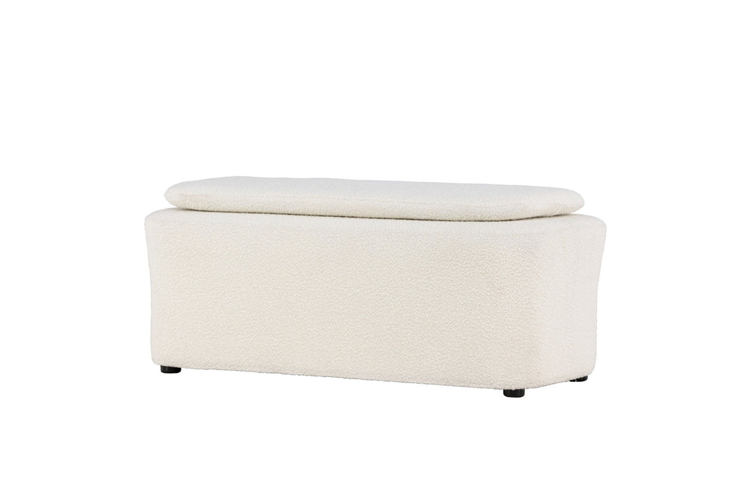 Venture Home Laurel  Ottoman - White boucle  /