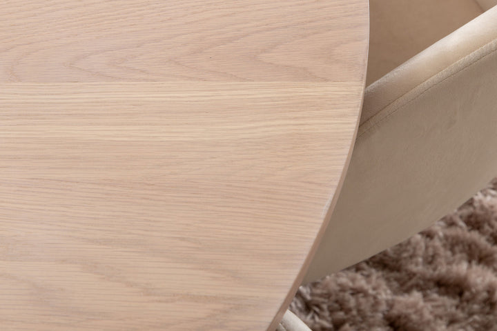 Venture Home Bianca Round Dining Table , White Wash Black Veneer+Berit Chair , Black Beige Velvet_4