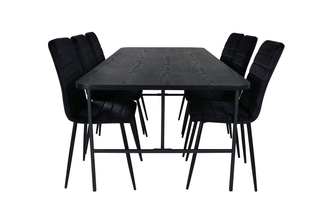 Venture Home Uno Dining Table , Black Black Veneer+Windu Lyx Chair , Black Black Velvet_6