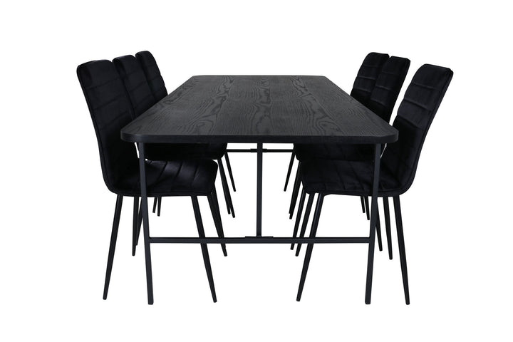 Venture Home Uno Dining Table , Black Black Veneer+Windu Lyx Chair , Black Black Velvet_6