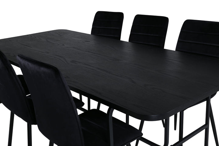 Venture Home Uno Dining Table , Black Black Veneer+Windu Lyx Chair , Black Black Velvet_6