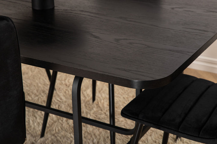 Venture Home Uno Dining Table , Black Black Veneer+Windu Lyx Chair , Black Black Velvet_6