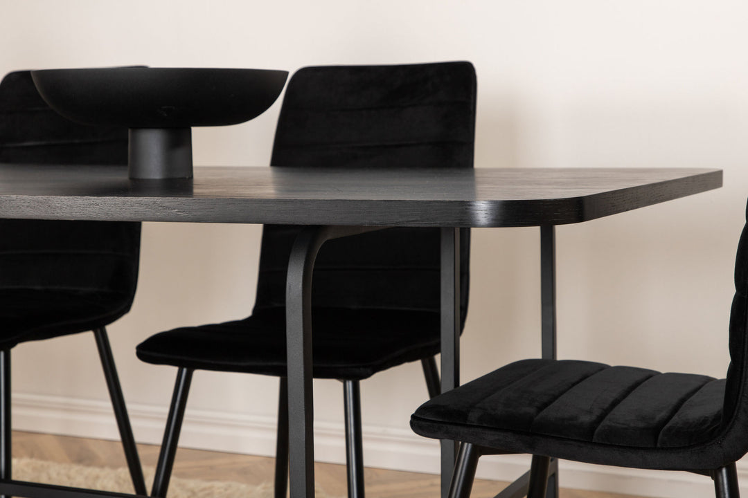 Venture Home Uno Dining Table , Black Black Veneer+Windu Lyx Chair , Black Black Velvet_6