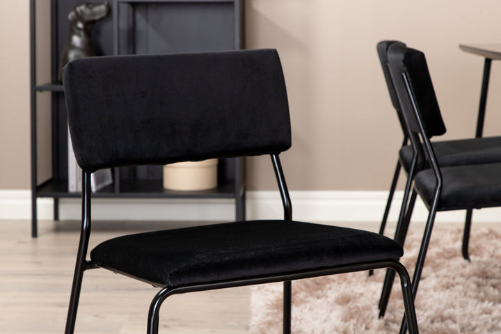 Venture Home Petra Dining Table , Black Black Veneer+Kenth Chair , Black Black Velvet_6