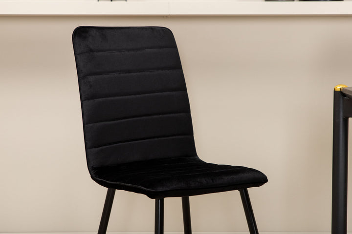 Venture Home Pelle Dining Table , Black black Black+Windu Lyx Chair , Black Black Velvet_6