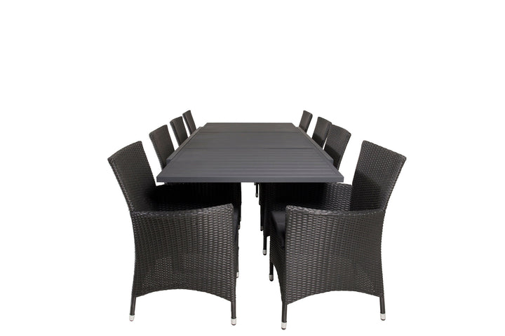 Venture Home Marbella Dining Table 160/240*100*H75 - Black+Knick Arm Chair - Black_8
