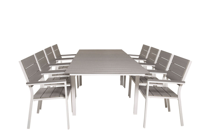 Venture Home Levels Table 160/240 - White/Grey - Levels Chair (stackable) - White Alu / Grey Aintwood 8